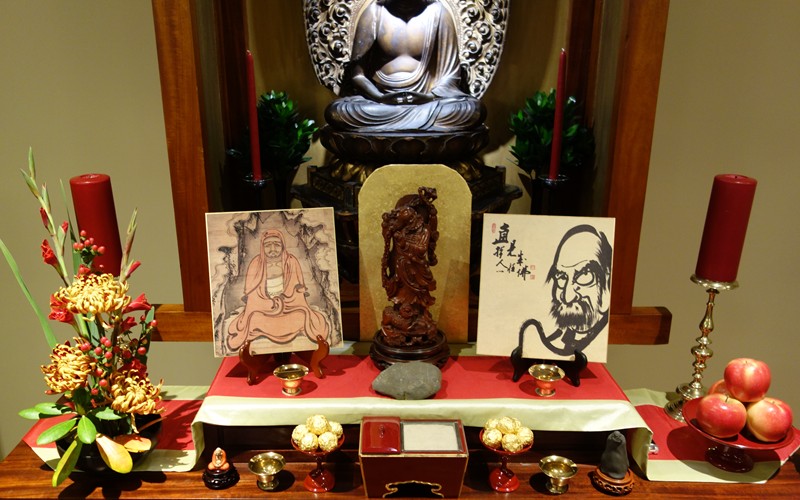 Bodhidharma Day altar at the Vermont Zen Center