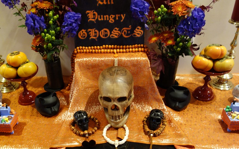 Hungry Ghost Ceremony altar at the Vermont Zen Center